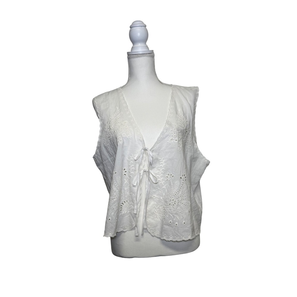 Lucky Brand Women's White Lace Flyaway Tank Top Size XL